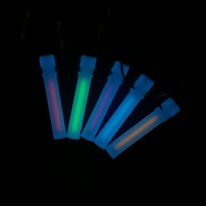 5-PACK 3D Printed Blue GITD Tritium Fobs