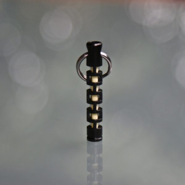 DLC Coated Merkava Isotope 360 fob with tritium vial » Tritium Keychains