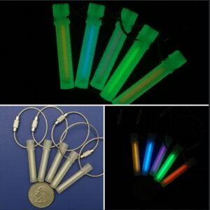 5-PACK 3D Printed Green GITD Tritium Fobs